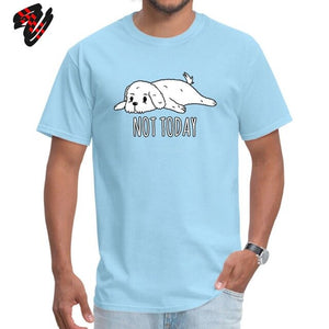 Cute Men T Shirts Bichon Frise Not Today Pet Dog Tees Print Anime Tshirt Cartoon 100% Cotton Animal Lover T-shirts Plus Size Top