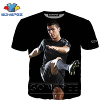 Load image into Gallery viewer, Anime 3d print movies football t shirt streetwear men beach Women fashion t-shirt Ronaldo Harajuku kids shirts homme tshirt A140
