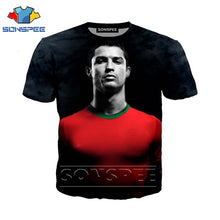 Load image into Gallery viewer, Anime 3d print movies football t shirt streetwear men beach Women fashion t-shirt Ronaldo Harajuku kids shirts homme tshirt A140
