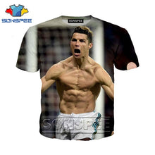 Load image into Gallery viewer, Anime 3d print movies football t shirt streetwear men beach Women fashion t-shirt Ronaldo Harajuku kids shirts homme tshirt A140
