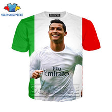 Load image into Gallery viewer, Anime 3d print movies football t shirt streetwear men beach Women fashion t-shirt Ronaldo Harajuku kids shirts homme tshirt A140
