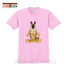 Load image into Gallery viewer, German Shepherd Namaste Yoga T shirt men Parody Buddha master Design German Shepherd Dog T-shirt hip hop streetwear Tshirt homme
