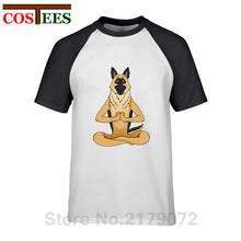 Load image into Gallery viewer, German Shepherd Namaste Yoga T shirt men Parody Buddha master Design German Shepherd Dog T-shirt hip hop streetwear Tshirt homme
