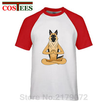 Load image into Gallery viewer, German Shepherd Namaste Yoga T shirt men Parody Buddha master Design German Shepherd Dog T-shirt hip hop streetwear Tshirt homme
