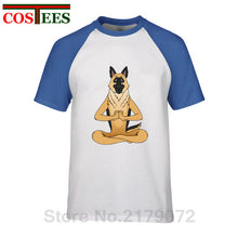 Load image into Gallery viewer, German Shepherd Namaste Yoga T shirt men Parody Buddha master Design German Shepherd Dog T-shirt hip hop streetwear Tshirt homme
