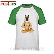 Load image into Gallery viewer, German Shepherd Namaste Yoga T shirt men Parody Buddha master Design German Shepherd Dog T-shirt hip hop streetwear Tshirt homme
