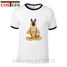 Load image into Gallery viewer, German Shepherd Namaste Yoga T shirt men Parody Buddha master Design German Shepherd Dog T-shirt hip hop streetwear Tshirt homme
