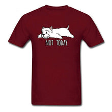 Load image into Gallery viewer, Funny T-shirts Not Today Westie Cotton Man Tshirts Custom T Shirt Scottish Terrier Dog Lover Gift Clothes 100% Cotton Yellow Tee
