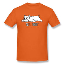 Load image into Gallery viewer, Funny T-shirts Not Today Westie Cotton Man Tshirts Custom T Shirt Scottish Terrier Dog Lover Gift Clothes 100% Cotton Yellow Tee
