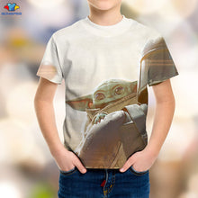 Load image into Gallery viewer, SONSPEE 3D Boy Science Fiction Movie Star Wars Kids T-Shirt Space War The Mandalorian Men&#39;s Shirt  Kawaii Yoda Baby Children Top
