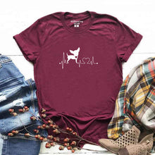 Load image into Gallery viewer, Heartbeat Chihuahua Dog Lovers cotton T Shirt Heartbeat Paw Dogs Tshirt for women Short Sleeve Cotton Top Tees Harajuku
