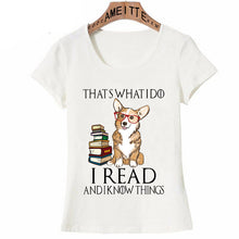 Load image into Gallery viewer, Corgi dog for book lovers book nerds readers or english teachers letter t-shirt Women T-Shirt Cute Girl Casual Tees Short Sleeve

