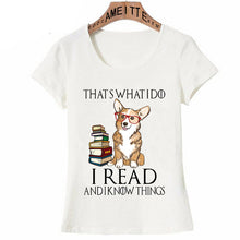 Load image into Gallery viewer, Corgi dog for book lovers book nerds readers or english teachers letter t-shirt Women T-Shirt Cute Girl Casual Tees Short Sleeve
