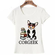 Load image into Gallery viewer, Corgi dog for book lovers book nerds readers or english teachers letter t-shirt Women T-Shirt Cute Girl Casual Tees Short Sleeve
