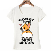 Load image into Gallery viewer, Corgi dog for book lovers book nerds readers or english teachers letter t-shirt Women T-Shirt Cute Girl Casual Tees Short Sleeve

