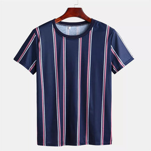Men  Summer Fashion T-Shirts Casual Striped TShirts Short Sleeve O-neck Top Men Clothes Streetwear