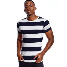 Load image into Gallery viewer, Striped T Shirt for Men Red and White Stripe Shirt Male Top Tees Black and White Royal Short Sleeve O Neck Cotton Tshirts Unisex
