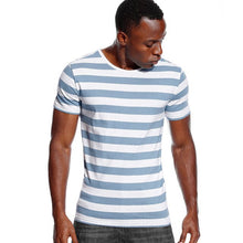 Load image into Gallery viewer, Striped T Shirt for Men Red and White Stripe Shirt Male Top Tees Black and White Royal Short Sleeve O Neck Cotton Tshirts Unisex
