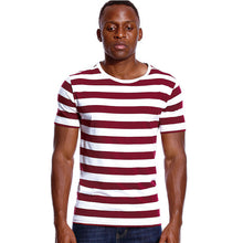 Load image into Gallery viewer, Striped T Shirt for Men Red and White Stripe Shirt Male Top Tees Black and White Royal Short Sleeve O Neck Cotton Tshirts Unisex
