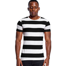 Load image into Gallery viewer, Striped T Shirt for Men Red and White Stripe Shirt Male Top Tees Black and White Royal Short Sleeve O Neck Cotton Tshirts Unisex
