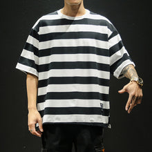 Load image into Gallery viewer, 2019 Striped shirt hip hop t shirt japanese streetwear modis tshirt men harajuku 5XL oversized fashion clothing tee shirt homme
