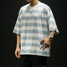 Load image into Gallery viewer, 2019 Striped shirt hip hop t shirt japanese streetwear modis tshirt men harajuku 5XL oversized fashion clothing tee shirt homme
