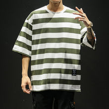 Load image into Gallery viewer, 2019 Striped shirt hip hop t shirt japanese streetwear modis tshirt men harajuku 5XL oversized fashion clothing tee shirt homme
