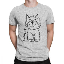 Load image into Gallery viewer, Go West West Highland White Terrier Dog Lovers Tshirt for Men Westie Funny 100 Percent Cotton T Shirt Oversized
