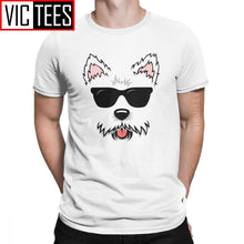 Load image into Gallery viewer, Novelty Cute West Highland White Terrier Dog Face With Sunglasses Westie Lovers Tshirt for Men 100 Percent Cotton T Shirt
