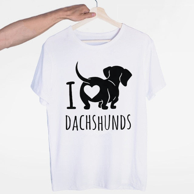 Men's Dachshund Puppy Pet Lover Owner Wiener Dog New Fashion Hip Hop T Shirt Men Women Harajuku T-Shirts Print Tees Tops