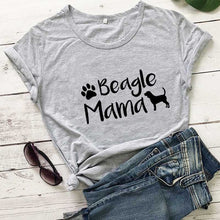 Load image into Gallery viewer, Beagle Mama Printed New Arrival Wome's Funny 100%Cotton T-Shirt Dog Lover Shirts Gift for Dog Mom Beagle Mom Tees
