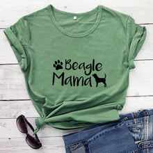 Load image into Gallery viewer, Beagle Mama Printed New Arrival Wome's Funny 100%Cotton T-Shirt Dog Lover Shirts Gift for Dog Mom Beagle Mom Tees
