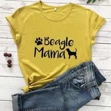 Load image into Gallery viewer, Beagle Mama Printed New Arrival Wome's Funny 100%Cotton T-Shirt Dog Lover Shirts Gift for Dog Mom Beagle Mom Tees
