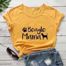 Load image into Gallery viewer, Beagle Mama Printed New Arrival Wome's Funny 100%Cotton T-Shirt Dog Lover Shirts Gift for Dog Mom Beagle Mom Tees
