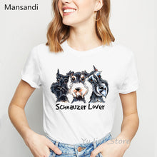 Load image into Gallery viewer, Schnauzer Lover dog animal print t-shirt graphic tees women clothes 2019 funny vogue t shirts harajuku shirt tumblr tops tee
