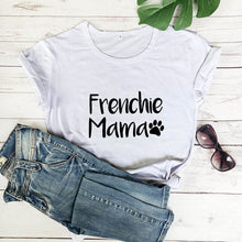 Load image into Gallery viewer, Frenchie Mama French Bulldog Paw Printed New Arrival Women's Funny 100%Cotton T-Shirt Dog Lover Shirts Gift for Dog Mom
