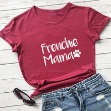 Load image into Gallery viewer, Frenchie Mama French Bulldog Paw Printed New Arrival Women's Funny 100%Cotton T-Shirt Dog Lover Shirts Gift for Dog Mom
