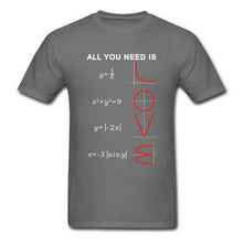 Load image into Gallery viewer, Geometric Algebra Equation Graph Tshirts A ll You Need Is Love Math Science Problem Black Fashion TeeShirt Plus Size New T Shirt
