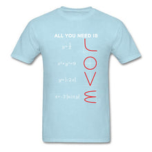 Load image into Gallery viewer, Geometric Algebra Equation Graph Tshirts A ll You Need Is Love Math Science Problem Black Fashion TeeShirt Plus Size New T Shirt
