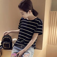 Load image into Gallery viewer, Women's T-shirts for Ladies Girls Student Harajuku Summer New Loose Striped Tops Tees Casual Female Kawaii Clothes Women Tshirt

