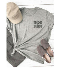 Load image into Gallery viewer, Dog Mom Paw Girl Gift T-Shirt Gray Fashion Clothing Mothers Day Teed Dog Lover Aesthetic Slogan Grunge Paw Printed Camisetas
