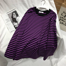 Load image into Gallery viewer, Neploe Stripe T Shirts Women Medium-long Causal TShirt Thin O-neck Top Korean Streetwear Plus Size Women Clothes 2020 Clothes
