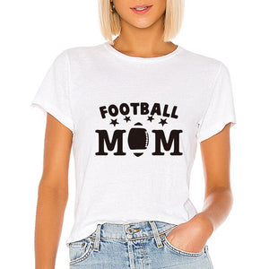Vintage Spring Summer Football Mom Round Collar Tshirt Plus Size Punk Casual Harajuku T-shirt Graphic Hip Hop Clothes T shirt