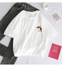 Load image into Gallery viewer, korean kawaii Stripped T Shirt New Fashion Clothes for Women Summer tees Tops embroidery 90's girls Tshirt Harajuku Streetwear
