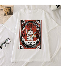 Load image into Gallery viewer, korean kawaii Stripped T Shirt New Fashion Clothes for Women Summer tees Tops embroidery 90's girls Tshirt Harajuku Streetwear
