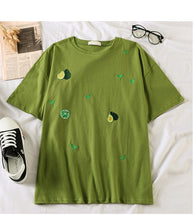 Load image into Gallery viewer, korean kawaii Stripped T Shirt New Fashion Clothes for Women Summer tees Tops embroidery 90's girls Tshirt Harajuku Streetwear
