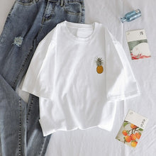 Load image into Gallery viewer, korean kawaii Stripped T Shirt New Fashion Clothes for Women Summer tees Tops embroidery 90's girls Tshirt Harajuku Streetwear
