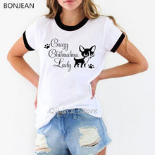 Load image into Gallery viewer, Crazy dog lady tshirt funny t shirts women cute summer top bulldog/ dachshund/ Chihuahua dog lover Christmas gift graphic tees
