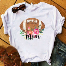 Load image into Gallery viewer, Womens Graphic Football Mom Flower Baseball Fence Cute Fashion Printe Top Women T Tee Shirt Ladies Tshirt Female Clothes T-shirt
