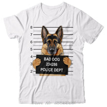 Load image into Gallery viewer, Cool T-Shirt - German Shepherd Dog Mugshot - Gift For Dog Lovers new Men Fashion Hipster Summer T Shirt Funny Cotton Tees
